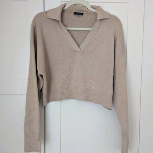 Dynamite Cropped Polo Sweater - size XS